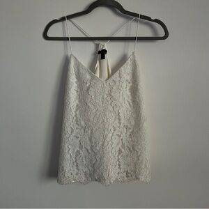 J Crew Carrie Floral Lace White Cami Top-Size 2
